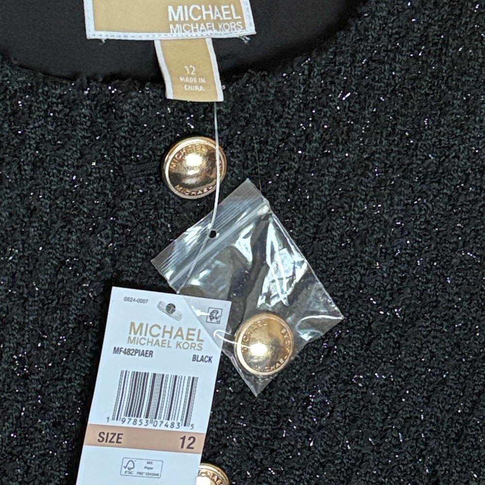 Michael Kors Metallic Tweed Wool Blend Mini Dress - Picture 7 of 8